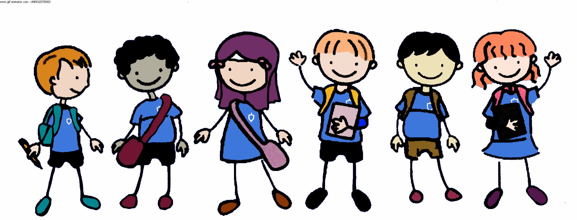 Image result for children waving cartoon